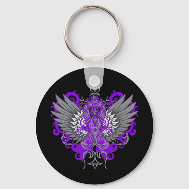 Lupus Awareness Cool Wings Keychain (Front)