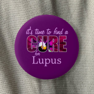 Lupus Awareness Cure / Lilac Purple Custom Floral 2 Inch Round Button