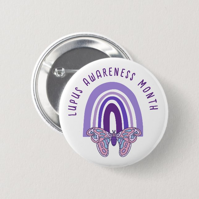Lupus Awareness Month 2 Inch Round Button (Front & Back)