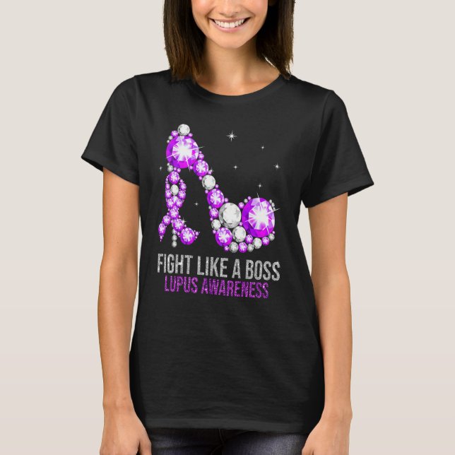 Lupus Awareness Month Heels Womens Support Sayings T-Shirt