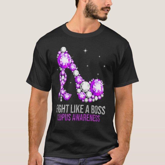 Lupus Awareness Month Heels Womens Support Sayings T-Shirt (Front)
