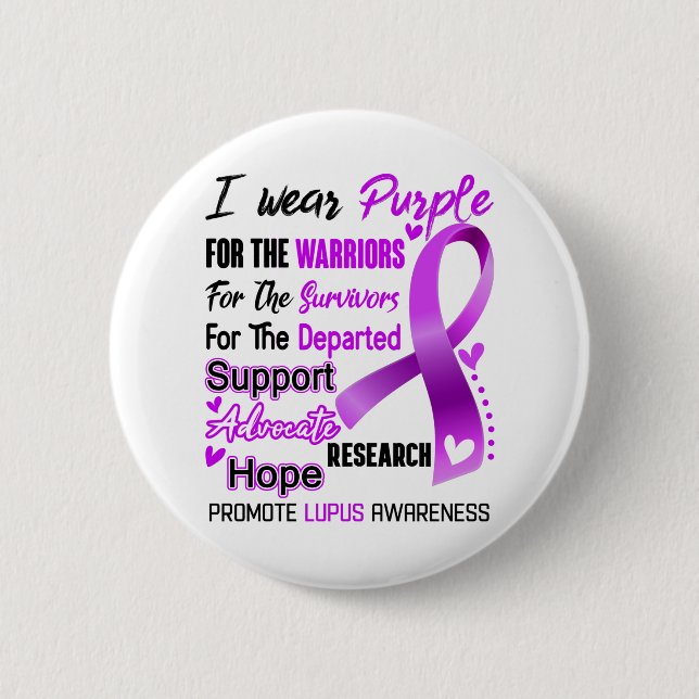 Lupus Awareness Month Ribbon Gifts 2 Inch Round Button (Front)