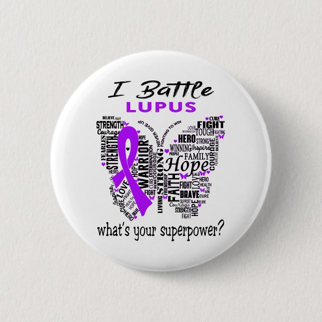 Lupus Awareness Month Ribbon Gifts 2 Inch Round Button (Front)