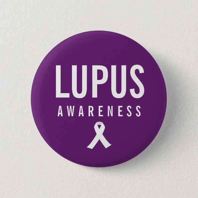 Lupus Awareness Purple 2 Inch Round Button (Front)