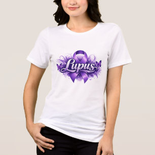 Lupus Awareness Purple Butterfly Warrior Support Tri-Blend Shirt