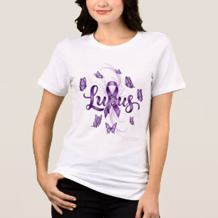 Lupus Awareness Purple Butterfly Warrior Support Tri-Blend Shirt