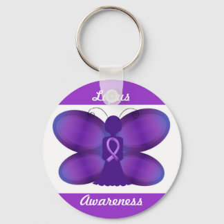 Lupus Awareness purple fairy butterfly Keychain