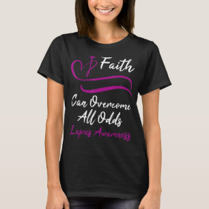 Lupus Awareness Purple Ribbon Lupus Christian Cros T-Shirt