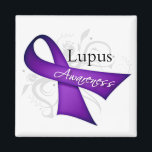Lupus Awareness Ribbon Magnet<br><div class="desc">Wearing or displaying your cause on shirts and gifts is a great way to get you and others talking about the importance of advocacy.  Copyright © by CancerApparel.Com</div>