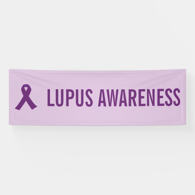 Lupus Awareness Ribbon Purple Banner (Horizontal)