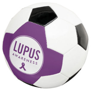 Lupus Awareness Ribbon Purple Soccer Ball