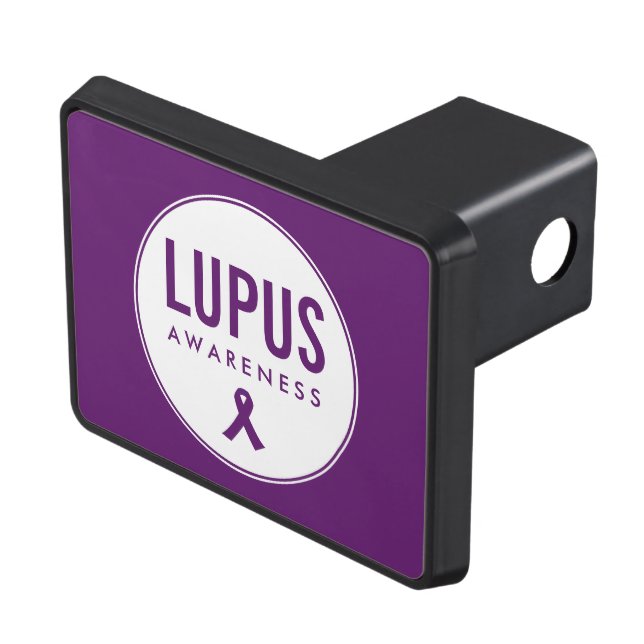 Lupus Awareness Ribbon Purple Trailer Hitch Cover (Top Right)