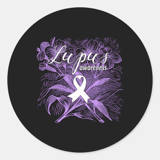 Lupus Awareness Support Strong Diva Survivor Purpl Classic Round Sticker (Front)