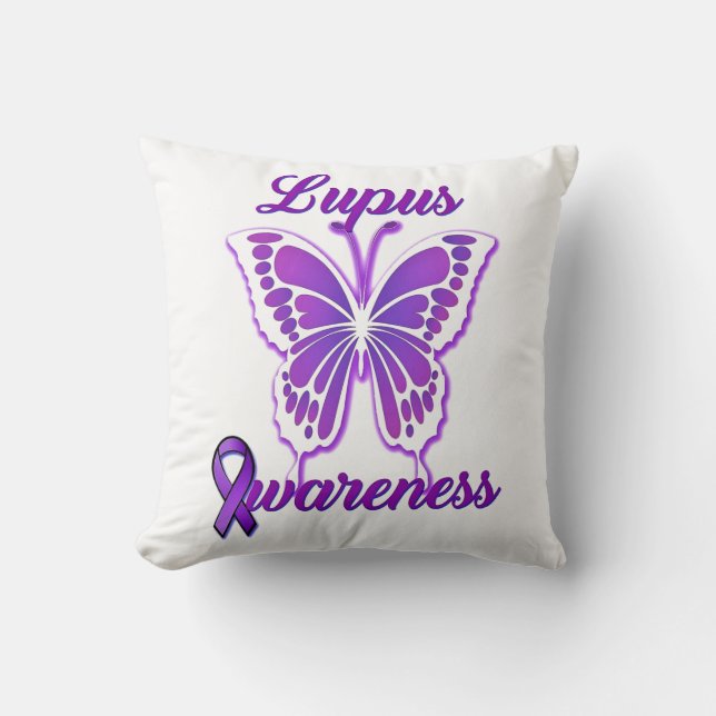 Lupus Awareness Throw Pillow (Front)