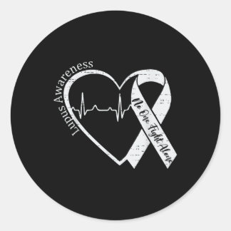 Lupus Awareness Warrior Purple Ribbon Autoimmune D Classic Round Sticker