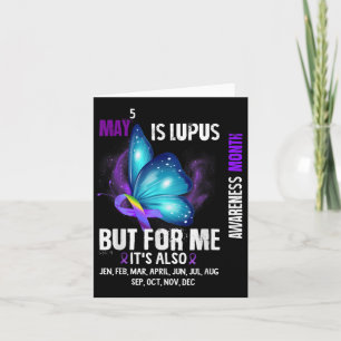 Lupus Awareness Warrior Purple Ribbon Butterfly Mo Card
