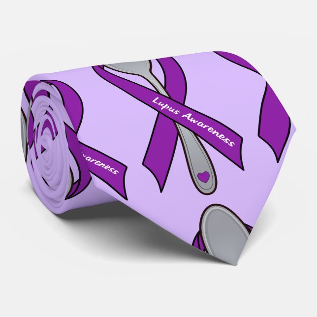 Lupus Awareness with Spoons for Energy Tie (Rolled)