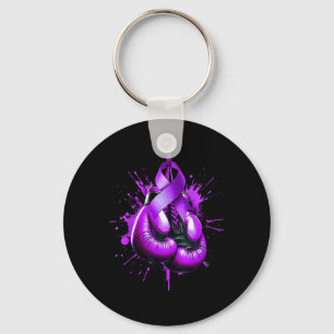 Lupus Boxing Glove Purple Ribbon Awareness Fight W Keychain