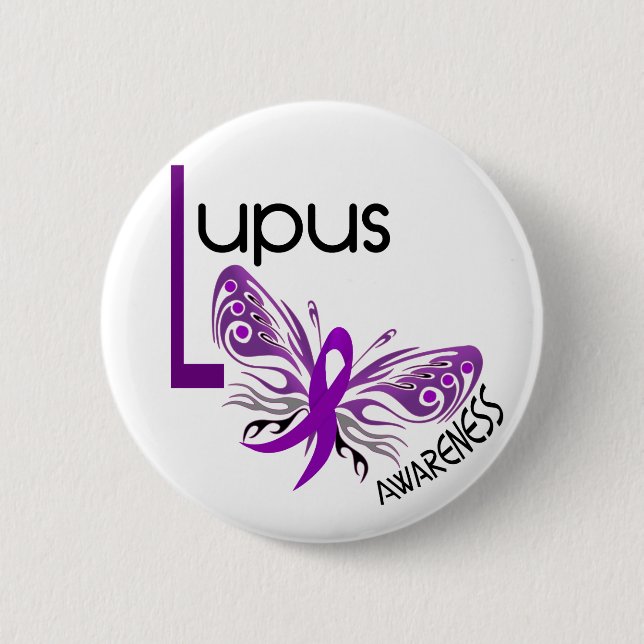 Lupus BUTTERFLY 3.1 2 Inch Round Button (Front)