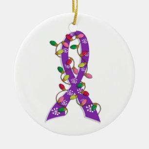 Lupus Christmas Lights Ribbon Ceramic Ornament