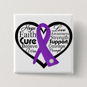 Lupus Heart Ribbon Collage 2 Inch Square Button