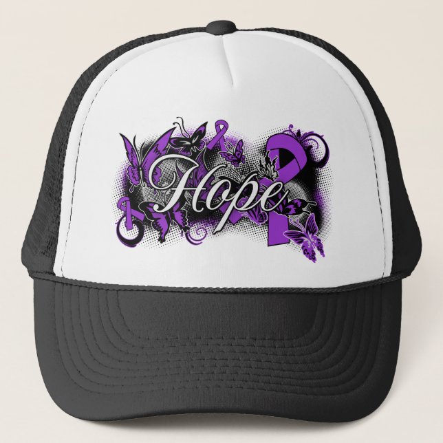 Lupus Hope Garden Ribbon Trucker Hat (Front)