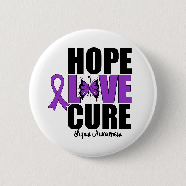 Lupus Hope Love Cure 2 Inch Round Button (Front)