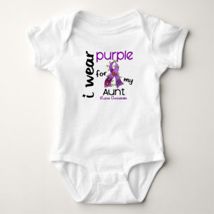 Lupus I WEAR PURPLE FOR MY AUNT 43 Baby Bodysuit