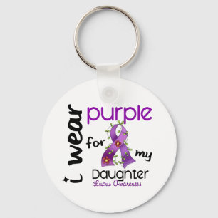 Lupus I WEAR PURPLE FOR MY DAUGHTER 43 Keychain