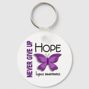 Lupus Never Give Up Hope Butterfly 4.1 Keychain