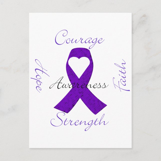Lupus Pancreatic Thyroid purple ribbon awareness Postcard (Front)