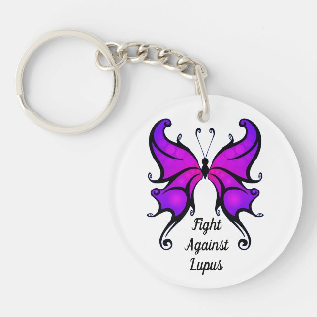Lupus Purple Butterfly VOTRE Porte - clé photo (Devant)