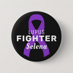 Lupus Ribbon Black Button