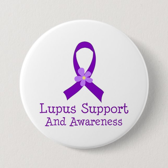 Lupus Support and Awareness 3 Inch Round Button (Front)