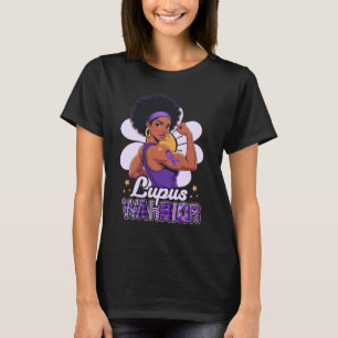 Lupus Warrior Afro Black Woman Wear Purple Ribbon T-Shirt