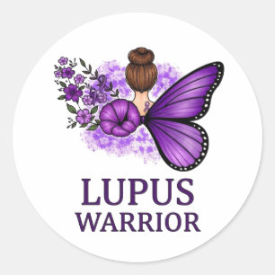 Lupus Warrior Butterfly Sticker   Purple Awareness