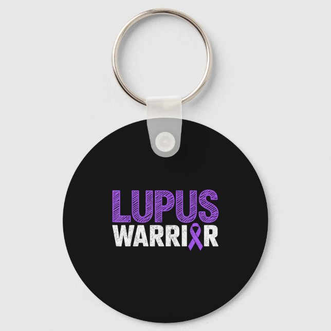 Lupus warrior fighter survivor sle awareness keychain (Front)