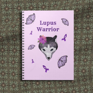 Lupus Warrior Wolf Purple Ribbon Butterfly Notebook