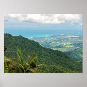 luquillo mountains overlooking coastal puerto rico poster