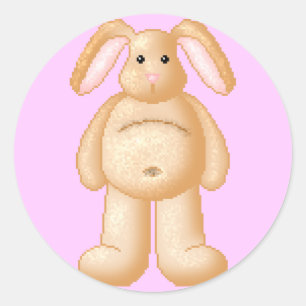 Lura's Critter Plump Bunny Classic Round Sticker
