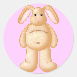 Lura's Critter Plump Bunny Classic Round Sticker