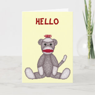 Lura's Sock Monkey Note Card