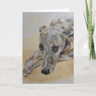Lurcher dog greetings card