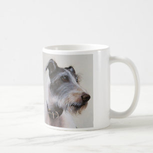 Lurcher watercolor with "Man's Best Friend" text Coffee Mug