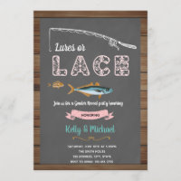Lure or lace gender reveal invitation