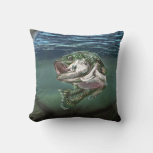 Lured in Fish Throw Pillow