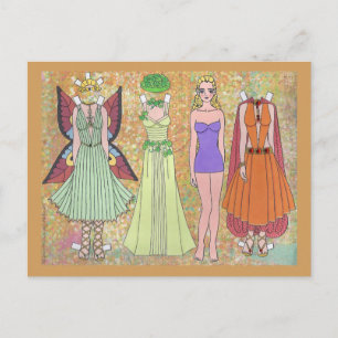 Luriel the Woodland Elf Paper Doll Postcard