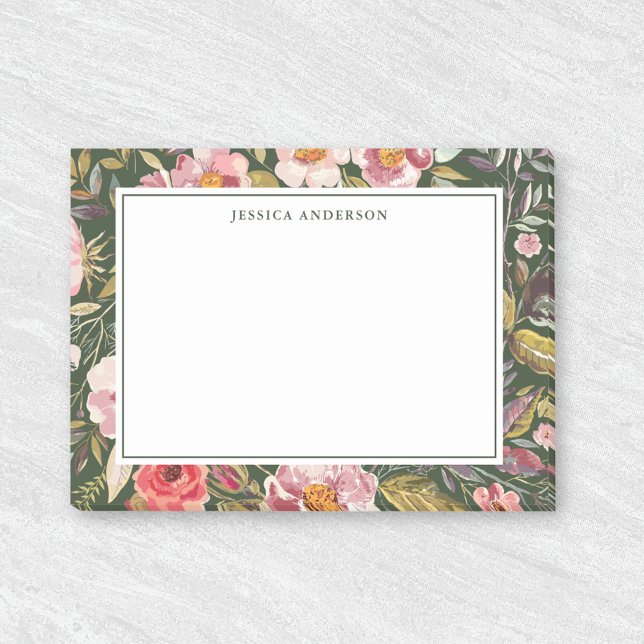 Luscious Floral Personalized Name Post-it Notes (Creator Uploaded)