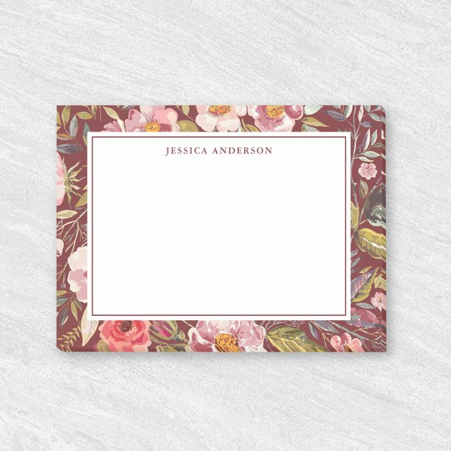 Luscious Floral Personalized Name Post-it Notes (Creator Uploaded)