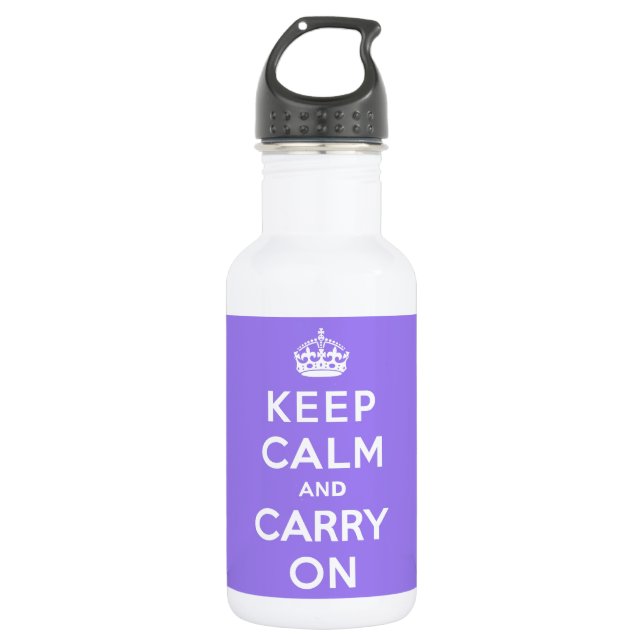 luscious Lavender  Keep Calm and Carry On 532 Ml Water Bottle (Front)